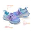 DREAM PAIRS Girls Slip-On Sneakers Kids Sparkle Pop Lightweight Jelly Sole Walking Shoes(Purple/Blue)
