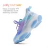 DREAM PAIRS Girls Slip-On Sneakers Kids Sparkle Pop Lightweight Jelly Sole Walking Shoes(Purple/Blue)