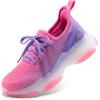 DREAM PAIRS Girls Slip-On Sneakers Kids Sparkle Pop Lightweight Jelly Sole Walking Shoes(Purple/Orange)