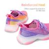 DREAM PAIRS Girls Slip-On Sneakers Kids Sparkle Pop Lightweight Jelly Sole Walking Shoes(Purple/Orange)