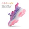 DREAM PAIRS Girls Slip-On Sneakers Kids Sparkle Pop Lightweight Jelly Sole Walking Shoes(Purple/Orange)