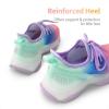 DREAM PAIRS Girls Slip-On Sneakers Kids Sparkle Pop Lightweight Jelly Sole Walking Shoes(Rainbow/Blue)