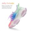 DREAM PAIRS Girls Slip-On Sneakers Kids Sparkle Pop Lightweight Jelly Sole Walking Shoes(Rainbow/Blue)