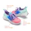 DREAM PAIRS Girls Slip-On Sneakers Kids Sparkle Pop Lightweight Jelly Sole Walking Shoes(Rainbow/Blue)