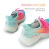DREAM PAIRS Girls Slip-On Sneakers Kids Sparkle Pop Lightweight Jelly Sole Walking Shoes(Rainbow/Green)