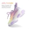 DREAM PAIRS Girls Slip-On Sneakers Kids Sparkle Pop Lightweight Jelly Sole Walking Shoes(Rainbow/Purple)