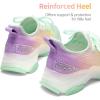 DREAM PAIRS Girls Slip-On Sneakers Kids Sparkle Pop Lightweight Jelly Sole Walking Shoes(Rainbow/Yellow)