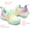 DREAM PAIRS Girls Slip-On Sneakers Kids Sparkle Pop Lightweight Jelly Sole Walking Shoes(Rainbow/Yellow)