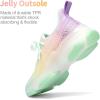 DREAM PAIRS Girls Slip-On Sneakers Kids Sparkle Pop Lightweight Jelly Sole Walking Shoes(Rainbow/Yellow)