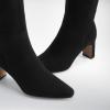 DREAM PAIRS Knee High Boots Women Chunky Block Heel Square Toe Side Zipper Tall Boots for Women(Black-suede)