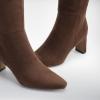 DREAM PAIRS Knee High Boots Women Chunky Block Heel Square Toe Side Zipper Tall Boots for Women(Brown-suede)