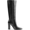 DREAM PAIRS Knee High Boots Women Chunky Heel Pointed Toe Tall Boots for Women Side Zipper Long Boots(Black-croco)