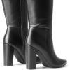 DREAM PAIRS Knee High Boots Women Chunky Heel Pointed Toe Tall Boots for Women Side Zipper Long Boots(Black-pu)