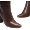 DREAM PAIRS Knee High Boots Women Chunky Heel Pointed Toe Tall Boots for Women Side Zipper Long Boots(Brown)