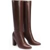 DREAM PAIRS Knee High Boots Women Chunky Heel Pointed Toe Tall Boots for Women Side Zipper Long Boots(Brown)