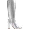 DREAM PAIRS Knee High Boots Women Chunky Heel Pointed Toe Tall Boots for Women Side Zipper Long Boots(Metallic Silver)