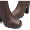 DREAM PAIRS Knee High Boots for Women Platform Square Toe Chunky Block Heeled Gogo Boots with Side Zipper(Brown)