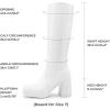 DREAM PAIRS Knee High Boots for Women Platform Square Toe Chunky Block Heeled Gogo Boots with Side Zipper(White-pu)