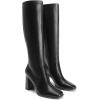 DREAM PAIRS Knee High Boots for Women Square Toe Gogo Chunky Heel with Side Zip(Black)