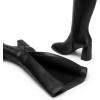 DREAM PAIRS Knee High Boots for Women Square Toe Gogo Chunky Heel with Side Zip(Black-pu)