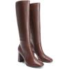 DREAM PAIRS Knee High Boots for Women Square Toe Gogo Chunky Heel with Side Zip(Brown)