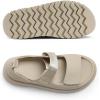 DREAM PAIRS Platform Wedges Sandals for Women Chunky Open Toe Dress Walking Comfortable Flat Sandals for Summer(Beige)