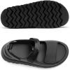DREAM PAIRS Platform Wedges Sandals for Women Chunky Open Toe Dress Walking Comfortable Flat Sandals for Summer(Black)