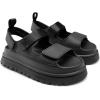DREAM PAIRS Platform Wedges Sandals for Women Chunky Open Toe Dress Walking Comfortable Flat Sandals for Summer(Black)