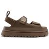DREAM PAIRS Platform Wedges Sandals for Women Chunky Open Toe Dress Walking Comfortable Flat Sandals for Summer(Brown)