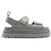 DREAM PAIRS Platform Wedges Sandals for Women Chunky Open Toe Dress Walking Comfortable Flat Sandals for Summer(Grey)