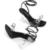 DREAM PAIRS Stiletto Bow Heels for Women Strappy Sparkly Rhinestone Square Toe Clear Crystal High Sandals for Party Wedding(Black-pu)