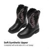 DREAM PAIRS Toddler Little Boys Girls Cowboy Boots Kids Western Square Toe Riding Mid Calf Boots(Black)