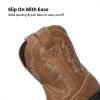DREAM PAIRS Toddler Little Boys Girls Cowboy Boots Kids Western Square Toe Riding Mid Calf Boots(Brown)