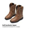 DREAM PAIRS Toddler Little Boys Girls Cowboy Boots Kids Western Square Toe Riding Mid Calf Boots(Brown)