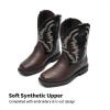 DREAM PAIRS Toddler Little Boys Girls Cowboy Boots Kids Western Square Toe Riding Mid Calf Boots(Dark Brown/Black)