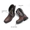 DREAM PAIRS Toddler Little Boys Girls Cowboy Boots Kids Western Square Toe Riding Mid Calf Boots(Dark Brown/Black)