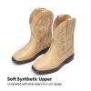 DREAM PAIRS Toddler Little Boys Girls Cowboy Boots Kids Western Square Toe Riding Mid Calf Boots(Sand)
