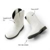 DREAM PAIRS Toddler Little Boys Girls Cowboy Boots Kids Western Square Toe Riding Mid Calf Boots(White)