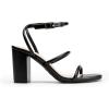 DREAM PAIRS Women Heels Chunky Square Open Toe Strappy Ankle Strap Block High Heeled Sandals for Dressy Wedding Comfortable Shoes(Black)