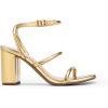 DREAM PAIRS Women Heels Chunky Square Open Toe Strappy Ankle Strap Block High Heeled Sandals for Dressy Wedding Comfortable Shoes(Gold)