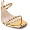 DREAM PAIRS Women Heels Chunky Square Open Toe Strappy Ankle Strap Block High Heeled Sandals for Dressy Wedding Comfortable Shoes(Gold)