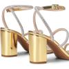DREAM PAIRS Women Heels Chunky Square Open Toe Strappy Ankle Strap Block High Heeled Sandals for Dressy Wedding Comfortable Shoes(Gold-rhinestone)