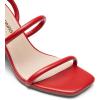 DREAM PAIRS Women Heels Chunky Square Open Toe Strappy Ankle Strap Block High Heeled Sandals for Dressy Wedding Comfortable Shoes(Red)