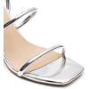 DREAM PAIRS Women Heels Chunky Square Open Toe Strappy Ankle Strap Block High Heeled Sandals for Dressy Wedding Comfortable Shoes(Silver-pat)