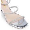 DREAM PAIRS Women Heels Chunky Square Open Toe Strappy Ankle Strap Block High Heeled Sandals for Dressy Wedding Comfortable Shoes(Silver-rhinestone)