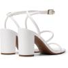 DREAM PAIRS Women Heels Chunky Square Open Toe Strappy Ankle Strap Block High Heeled Sandals for Dressy Wedding Comfortable Shoes(White)