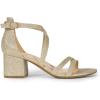 DREAM PAIRS Women’s Ankle Strap Low Chunky Heels Open Toe Blocked Strappy Sandals Dress Shoes for Wedding Bridal Party(Gold)