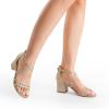 DREAM PAIRS Women’s Ankle Strap Low Chunky Heels Open Toe Blocked Strappy Sandals Dress Shoes for Wedding Bridal Party(Gold)