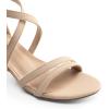 DREAM PAIRS Women’s Ankle Strap Low Chunky Heels Open Toe Blocked Strappy Sandals Dress Shoes for Wedding Bridal Party(Nude-nubuck)