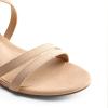 DREAM PAIRS Women’s Ankle Strap Low Chunky Heels Open Toe Blocked Strappy Sandals Dress Shoes for Wedding Bridal Party(Nude-suede)